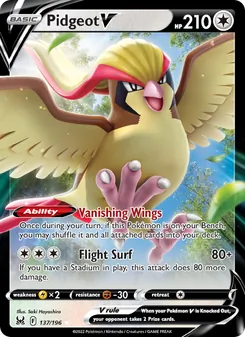Pidgeot V, Lost Origin, no. 137