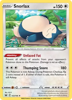 Snorlax, Lost Origin, no. 143