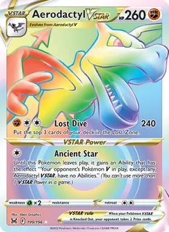 Aerodactyl VSTAR, Lost Origin, no. 199