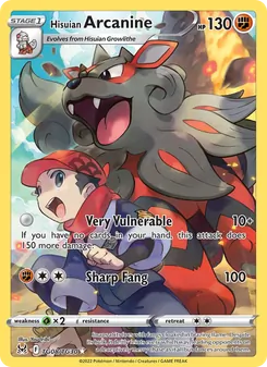 Hisuian Arcanine, Lost Origin Trainer Gallery, no. TG08