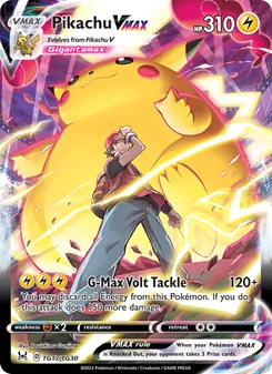 Pikachu VMAX, Lost Origin Trainer Gallery, no. TG17