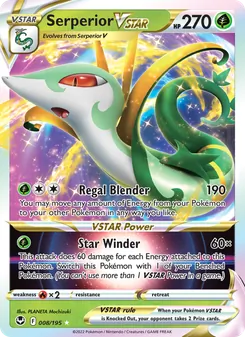 Serperior VSTAR, Silver Tempest, no. 008