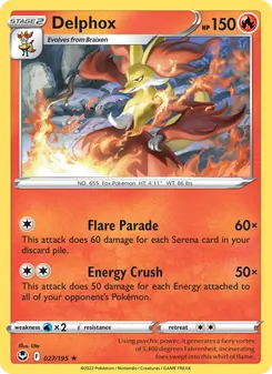 Delphox, Silver Tempest, no. 027
