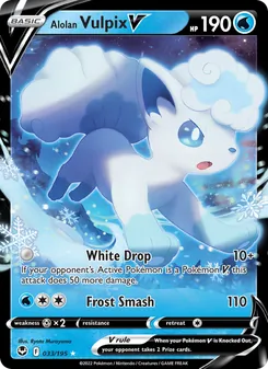Alolan Vulpix V, Silver Tempest, no. 033