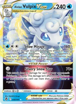 Alolan Vulpix VSTAR, Silver Tempest, no. 034
