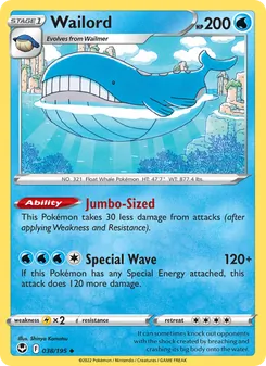 Wailord, Silver Tempest, no. 038