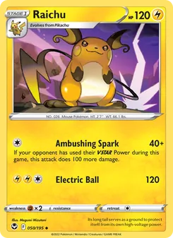 Raichu, Silver Tempest, no. 050