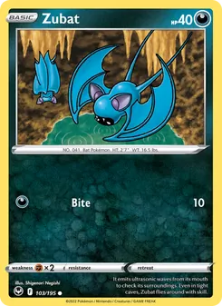 Zubat, Silver Tempest, no. 103