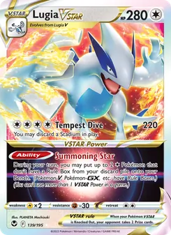 Lugia VSTAR, Silver Tempest, no. 139