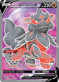 Hisuian Arcanine V, Silver Tempest, no. 179