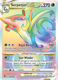 Serperior VSTAR, Silver Tempest, no. 196