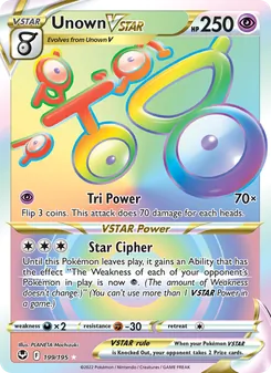 Unown VSTAR, Silver Tempest, no. 199