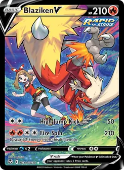 Blaziken V, Silver Tempest Trainer Gallery, no. TG14