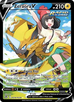 Zeraora V, Silver Tempest Trainer Gallery, no. TG16