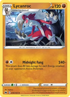Lycanroc, Crown Zenith, no. 074