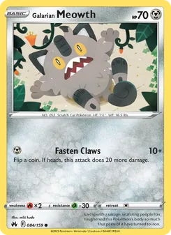 Galarian Meowth, Crown Zenith, no. 084