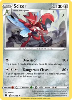 Scizor, Crown Zenith, no. 086