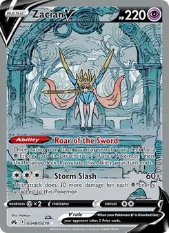 Zacian V, Crown Zenith Galarian Gallery, no. GG48