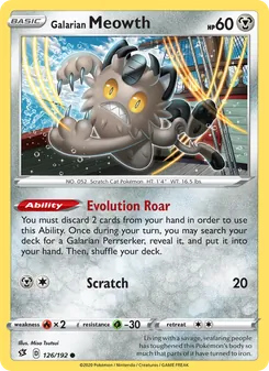 Galarian Meowth, Rebel Clash, no. 126