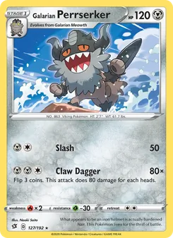 Galarian Perrserker, Rebel Clash, no. 127