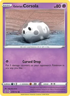 Galarian Corsola, Rebel Clash, no. 78