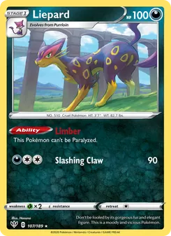 Liepard, Darkness Ablaze, no. 107