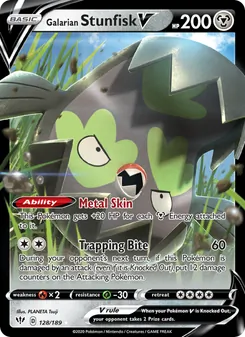 Galarian Stunfisk V, Darkness Ablaze, no. 128