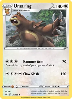 Ursaring, Darkness Ablaze, no. 139