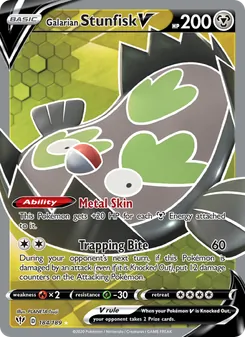 Galarian Stunfisk V, Darkness Ablaze, no. 184
