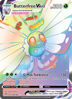Butterfree VMAX, Darkness Ablaze, no. 190