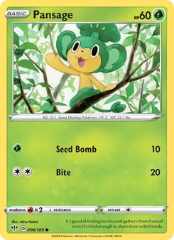 Pansage, Darkness Ablaze, no. 6