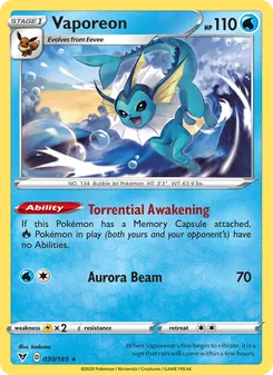 Vaporeon, Vivid Voltage, no. 30