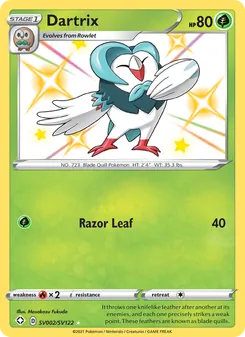 Dartrix, Shining Fates Shiny Vault, no. SV002