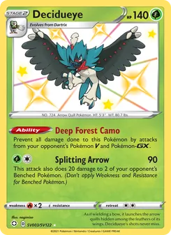 Decidueye, Shining Fates Shiny Vault, no. SV003