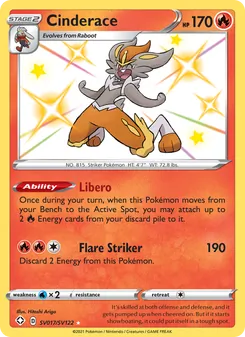 Cinderace, Shining Fates Shiny Vault, no. SV017