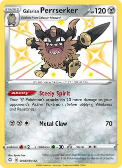 Galarian Perrserker, Shining Fates Shiny Vault, no. SV087