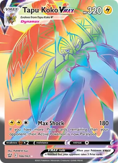 Tapu Koko VMAX, Battle Styles, no. 166