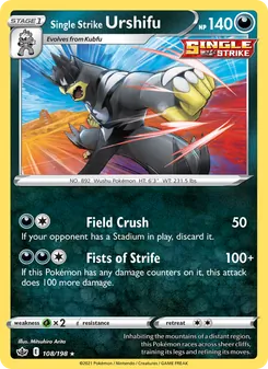 Single Strike Urshifu, Chilling Reign, no. 108