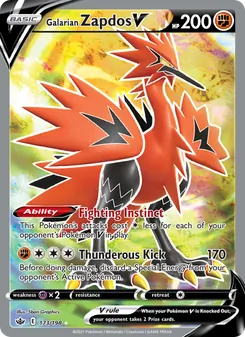 Galarian Zapdos V, Chilling Reign, no. 173