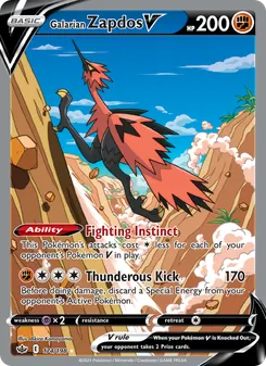 Galarian Zapdos V, Chilling Reign, no. 174