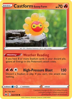 Castform Sunny Form, Chilling Reign, no. 22