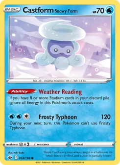 Castform Snowy Form, Chilling Reign, no. 34