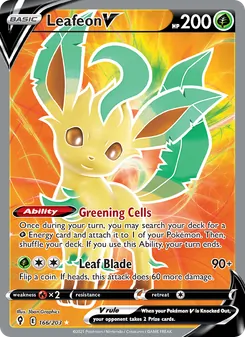 Leafeon V, Evolving Skies, no. 166