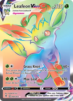 Leafeon VMAX, Evolving Skies, no. 204