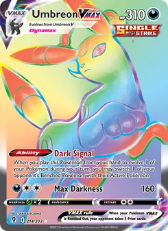 Umbreon VMAX, Evolving Skies, no. 214