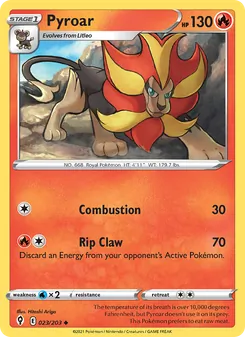 Pyroar, Evolving Skies, no. 23