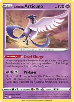 Galarian Articuno, Evolving Skies, no. 63