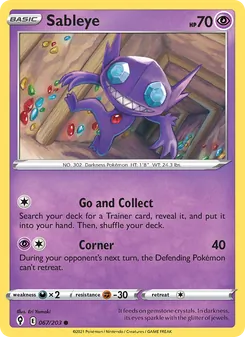 Sableye, Evolving Skies, no. 67