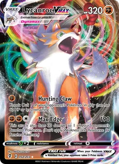 Lycanroc VMAX, Evolving Skies, no. 92