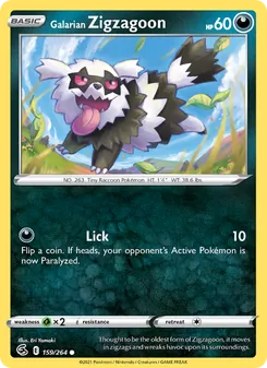 Galarian Zigzagoon, Fusion Strike, no. 159